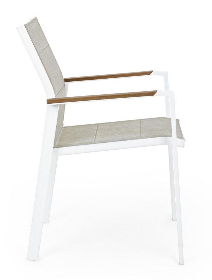 Scaun Kubik Alb Sj60 cu Cotiere