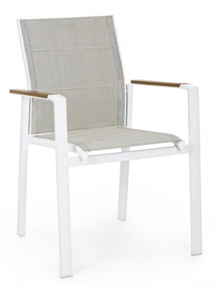 Scaun Kubik Alb Sj60 cu Cotiere