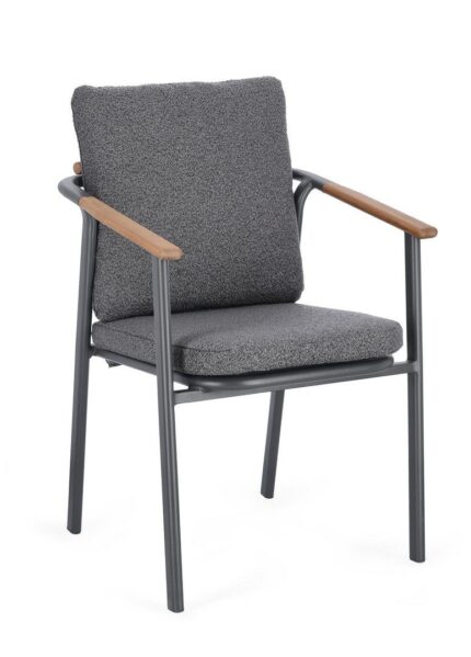 Scaun Leonida Antracit Wg21 cu Cotiere cu Pernă