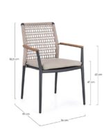 Scaun Maddox Antracit Jx55 cu Cotiere cu Pernă