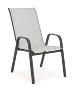 Scaun Martinez Gri Deschis cu Cotiere