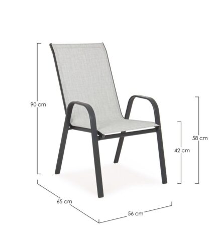Scaun Martinez Gri Deschis cu Cotiere