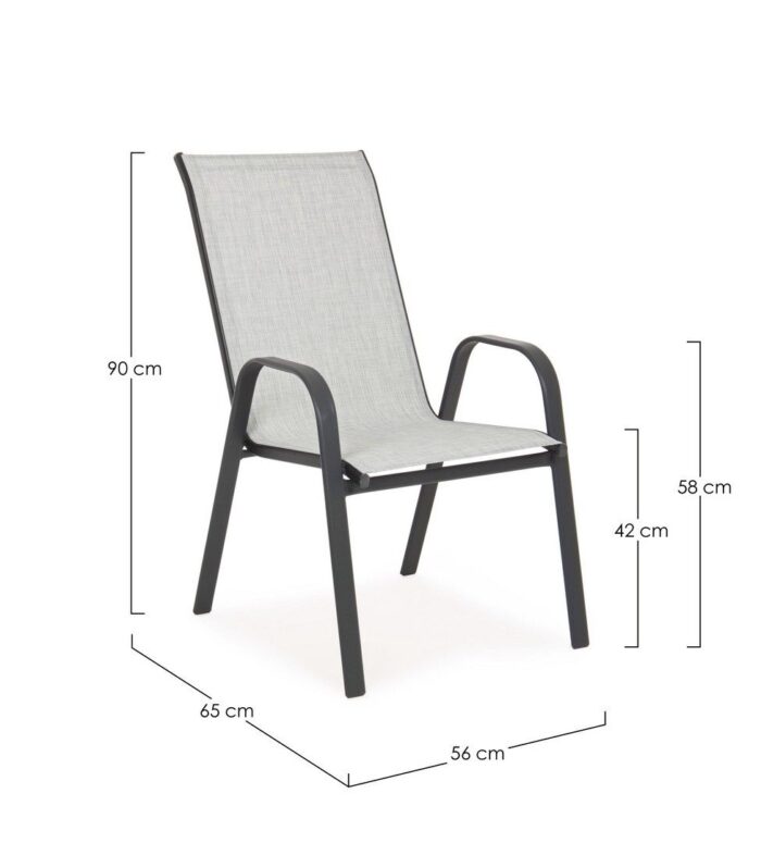 Scaun Martinez Gri Deschis cu Cotiere