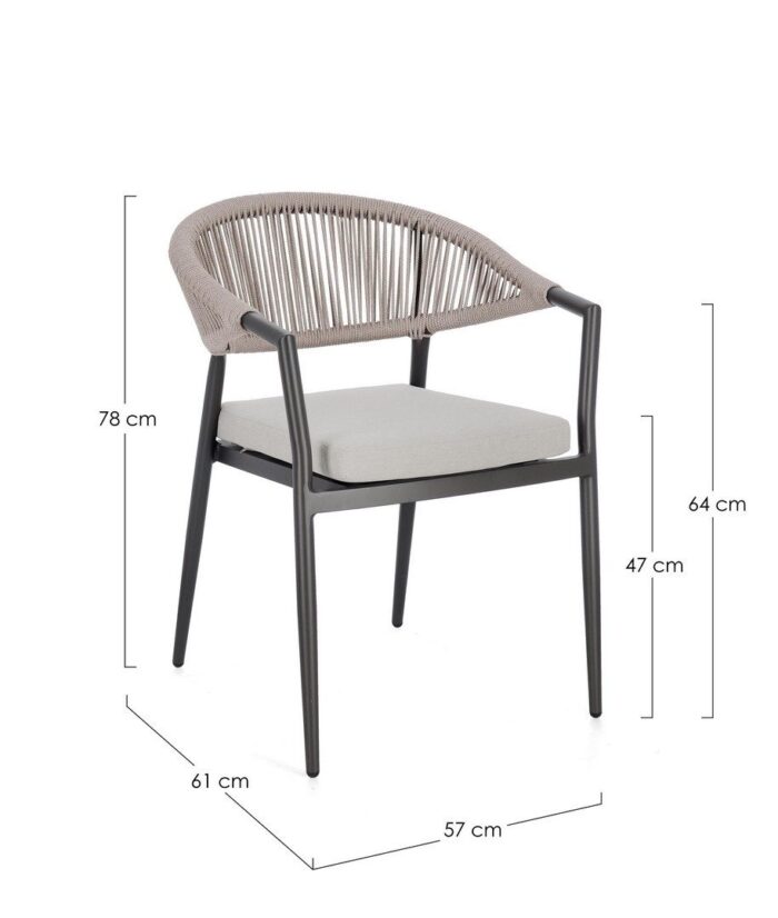 Scaun Millor Antracit Ja60/Khaki cu Cotiere cu Pernă