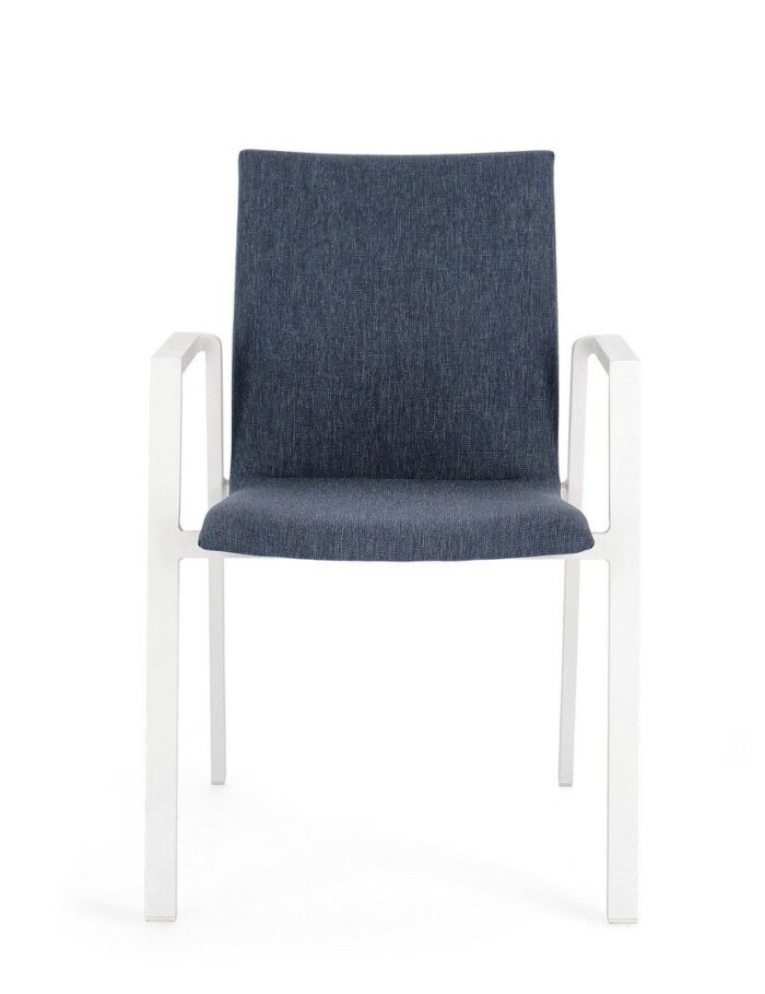 Scaun Odeon Alb/Denim Jx11 cu Cotiere