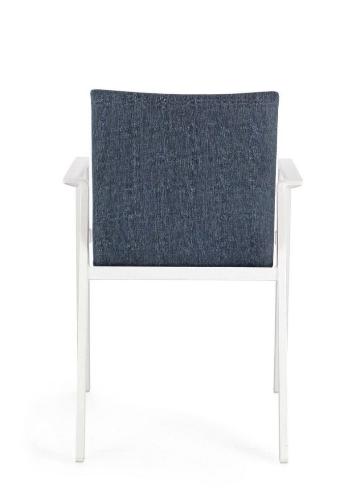 Scaun Odeon Alb/Denim Jx11 cu Cotiere