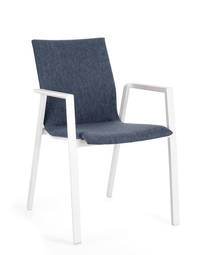 Scaun Odeon Alb/Denim Jx11 cu Cotiere Scaun Odeon Alb/Denim Jx11 cu Cotiere
