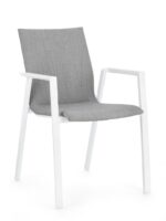 Scaun Odeon Alb/Gri Jx11 cu Cotiere