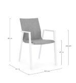 Scaun Odeon Alb/Gri Jx11 cu Cotiere