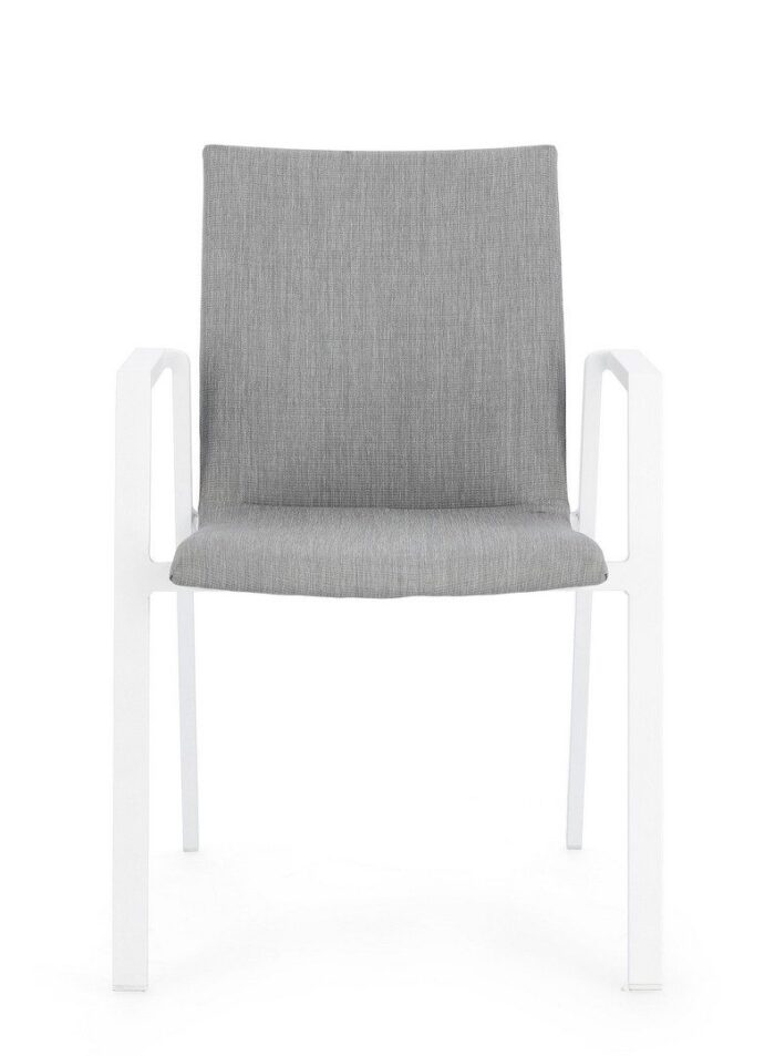 Scaun Odeon Alb/Gri Jx11 cu Cotiere