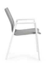 Scaun Odeon Alb/Gri Jx11 cu Cotiere