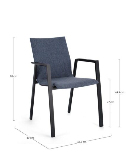 Scaun Odeon Antracit/Denim Jx55 cu Cotiere
