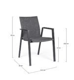 Scaun Odeon Antracit/Gr Închis Jx55 cu Cotiere