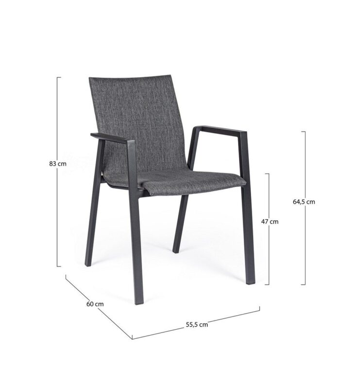 Scaun Odeon Antracit/Gr Închis Jx55 cu Cotiere