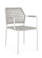 Scaun Rajada Alb Ja61 cu Cotiere