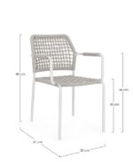 Scaun Rajada Alb Ja61 cu Cotiere