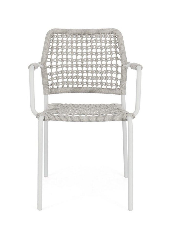 Scaun Rajada Alb Ja61 cu Cotiere