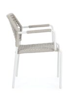 Scaun Rajada Alb Ja61 cu Cotiere