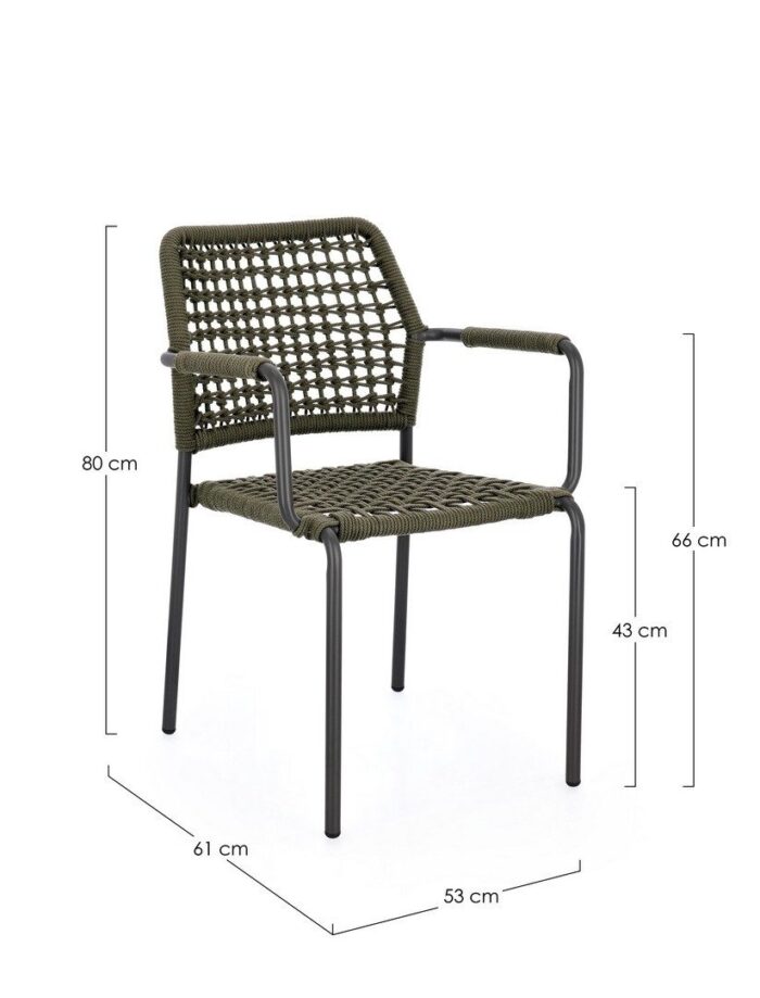 Scaun Rajada Antracit Ja60/Verde cu Cotiere