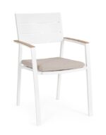 Scaun Zelmar Alb Yk11 cu Cotiere cu Pernă