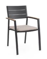 Scaun Zelmar Antracit Yk13 cu Cotiere cu Pernă