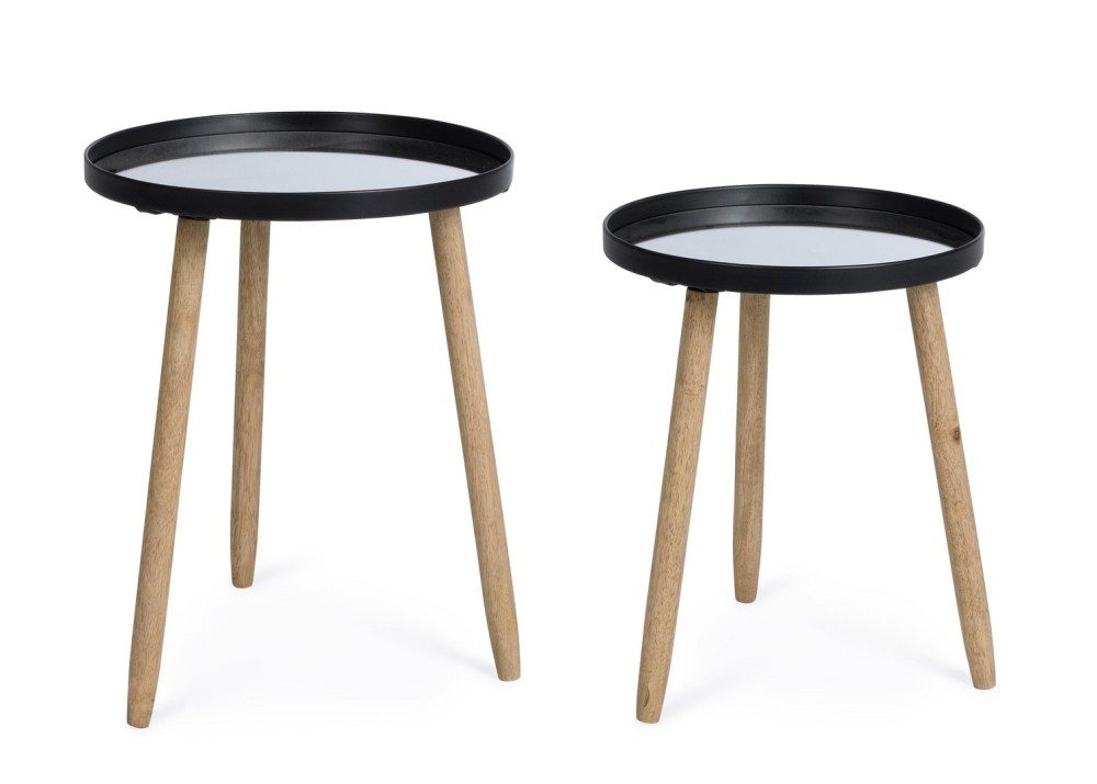 Set 2 Măsuțe De Cafea Rotunde Edvard Negru Set 2 Măsuțe De Cafea Rotunde Edvard Negru