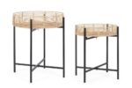 Set 2 Măsuțe De Cafea Rotunde Rendy Natur/Negru