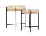 Set 2 Măsuțe De Cafea Rotunde Rendy Natur/Negru