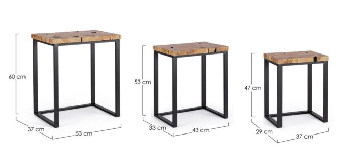 Set 3 Măsuțe De Cafea Elwood