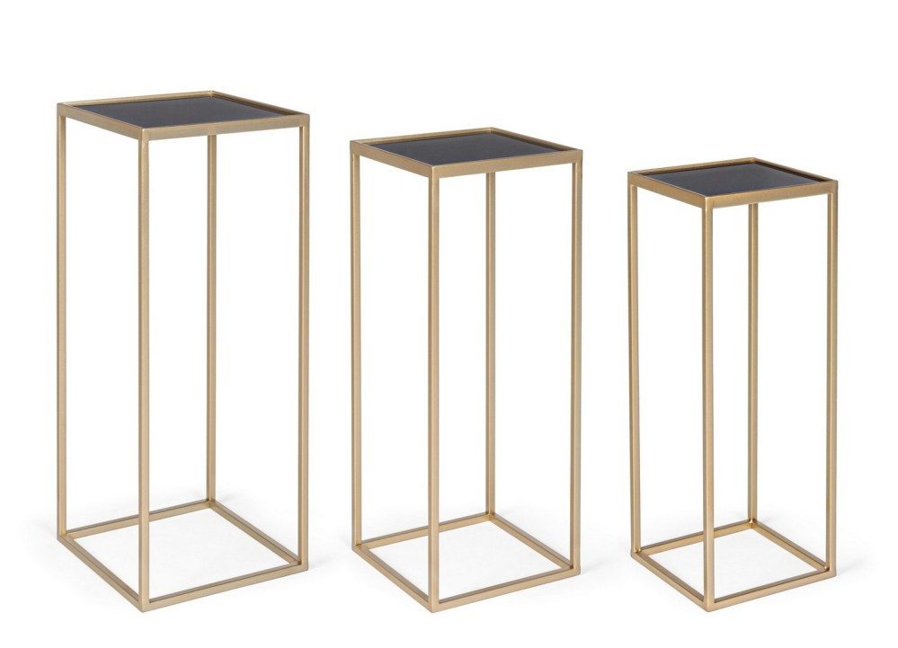 Set 3 Măsuțe De Cafea Pătrate Nucleos Auriu Set 3 Măsuțe De Cafea Pătrate Nucleos Auriu
