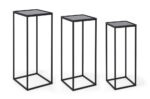Set 3 Măsuțe De Cafea Pătrate Nucleos Negru