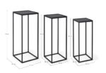 Set 3 Măsuțe De Cafea Pătrate Nucleos Negru