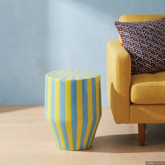 MASUTA CANDY STRIPES ALBASTRU Ø30CM