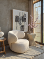 MASUTA AUXILIARA LUXURY TRIANGLE TRAVERTINE 54 CM