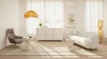 MASUTA AUXILIARA LUXURY TRIANGLE TRAVERTINE 54 CM