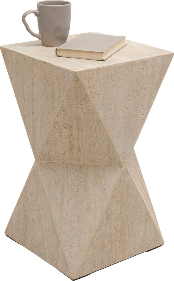 MASUTA AUXILIARA LUXURY TRIANGLE TRAVERTINE 54 CM