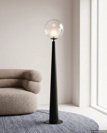 LAMPADAR DISCO BALL NEGRU 163 CM
