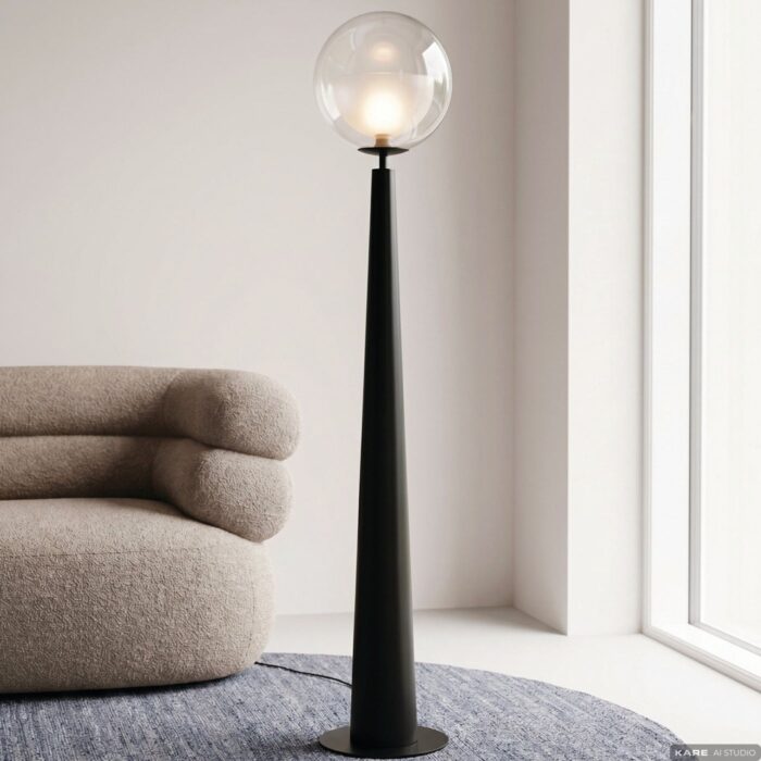 LAMPADAR DISCO BALL NEGRU 163 CM