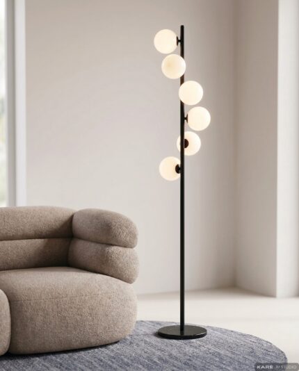 LAMPADAR SCALA BALLS MILKY NEGRU 160 CM