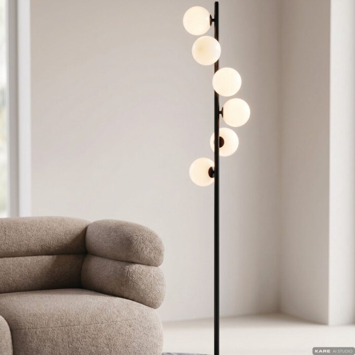 LAMPADAR SCALA BALLS MILKY NEGRU 160 CM