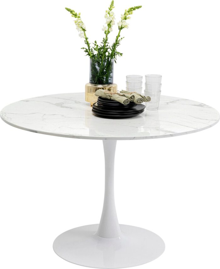 MASA SCHICKERIA MARBLE ALB Ø110CM