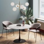 MASA SCHICKERIA MARBLE ALB NEGRU Ø110CM