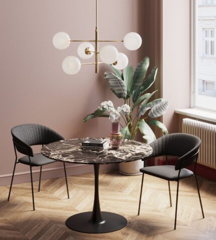 MASA SCHICKERIA MARBLE NEGRU Ø110CM