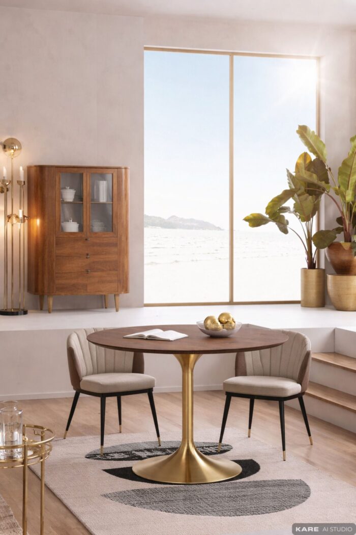 MASA ROTUNDA INVITATION WALNUT MARO-AURIE Ø120 CM