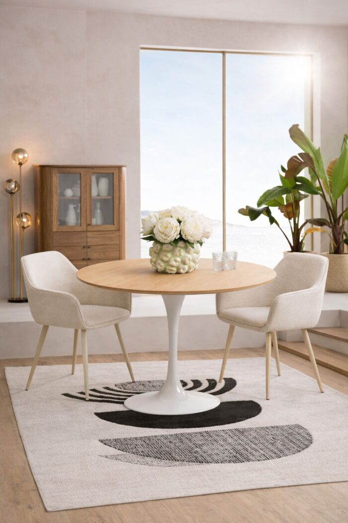 MASA DE DINING INVITATION STEJAR ALB Ø120 CM