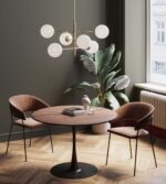 MASA SCHICKERIA WALNUT PRINT NEGRU Ø110CM
