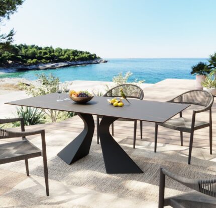 MASA DE EXTERIOR GLORIA NEAGRA BLAT CERAMIC 180X90 CM