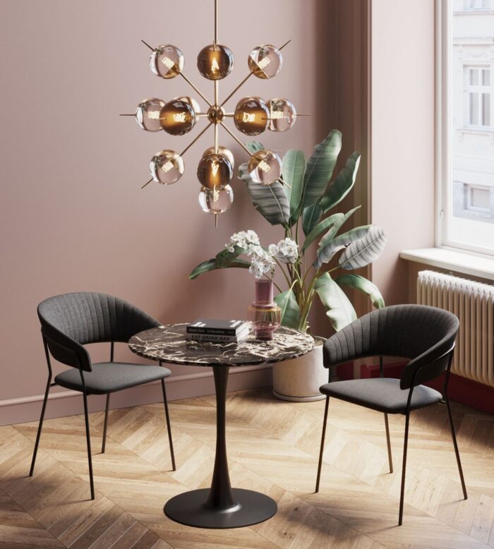 MASA SCHICKERIA MARBLE NEAGRA Ø80 CM