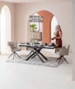 MASA EXTENSIBILA CU BLAT DIN CERAMICA TWIST ONYX 120 X90CM