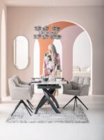 MASA EXTENSIBILA CU BLAT DIN CERAMICA TWIST ONYX 120 X90CM